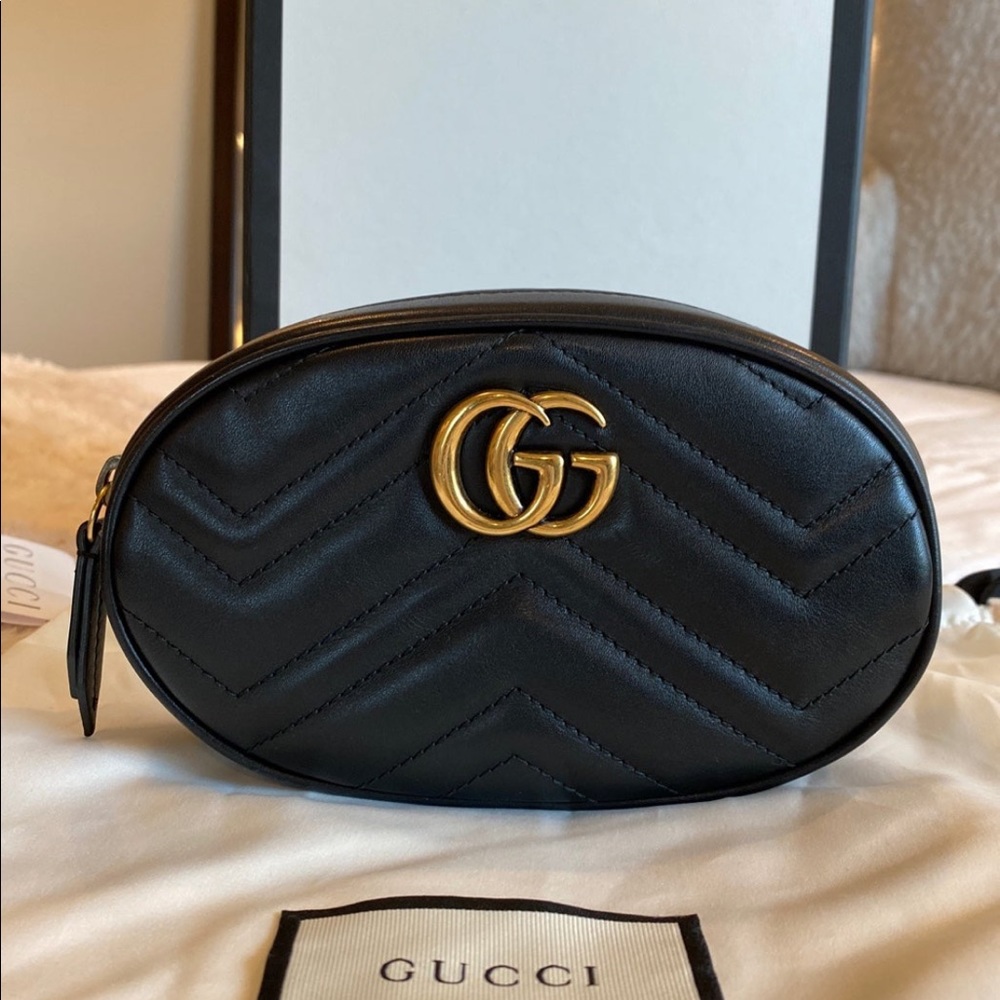 Gucci GG Marmont Matelassé Leather Belt Bag - Picture 2 of 12